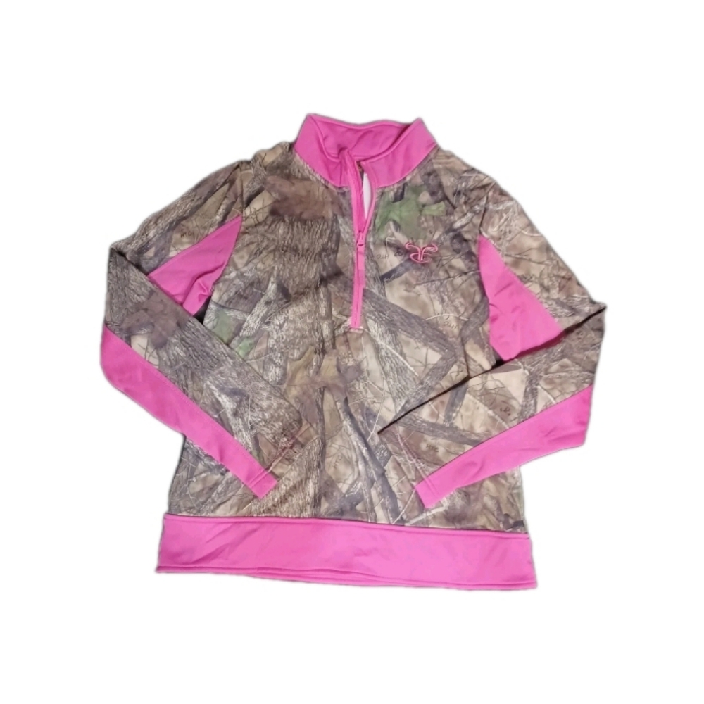True Timber Pink and Camo Quarter-Zip Pullover